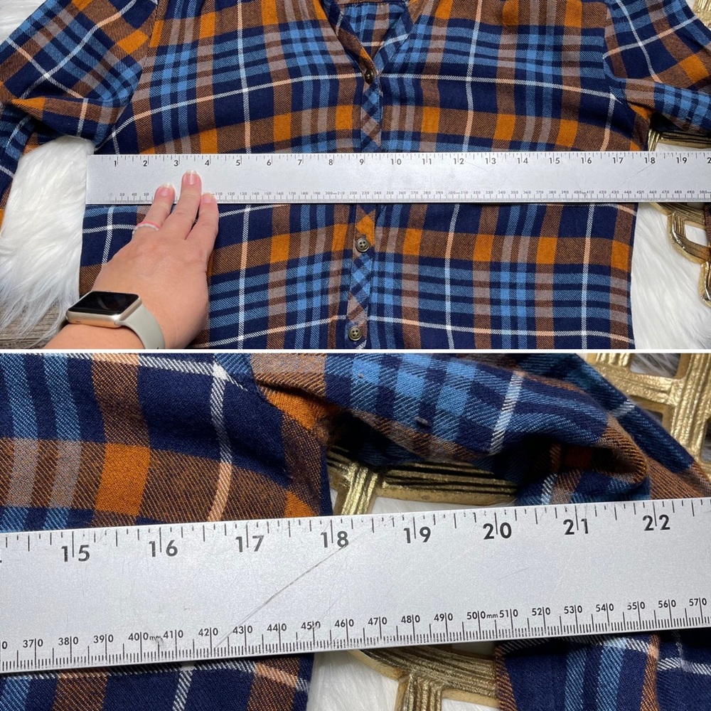 Matilda Jane General Store Plaid Tunic Blue Orange - Picture 11 of 12